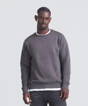 High-quality grey heavyweight sweatshirt with embroidered or printed branding options, ideal for custom university or sports team apparel.