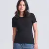 Elegant black triblend T-shirt for women, perfect for embroidery and printing. Comfortable, stylish,.