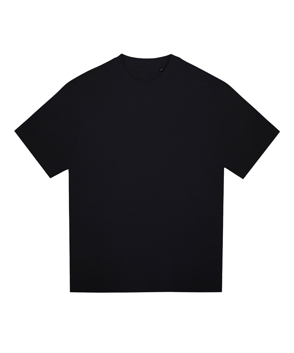 Black heavyweight T-shirt with embroidered signature design. Perfect for casual wear and custom prin.