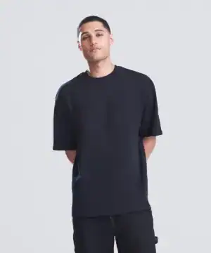 Black Signature heavyweight T-shirt with JT120 embroidery, casual men's apparel.