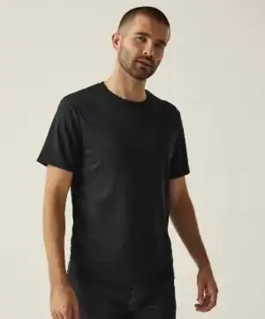 Quality black pro wicking t-shirt for sports and activewear. Custom embroidery and printing options.