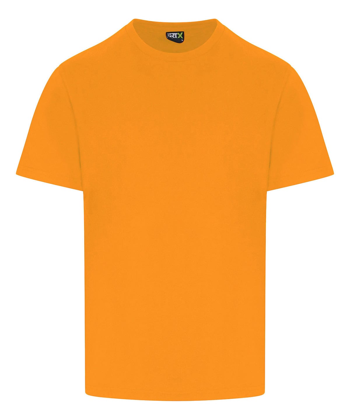 High-quality orange custom T-shirt with embroidery and printing, ideal for branding and promotional events.