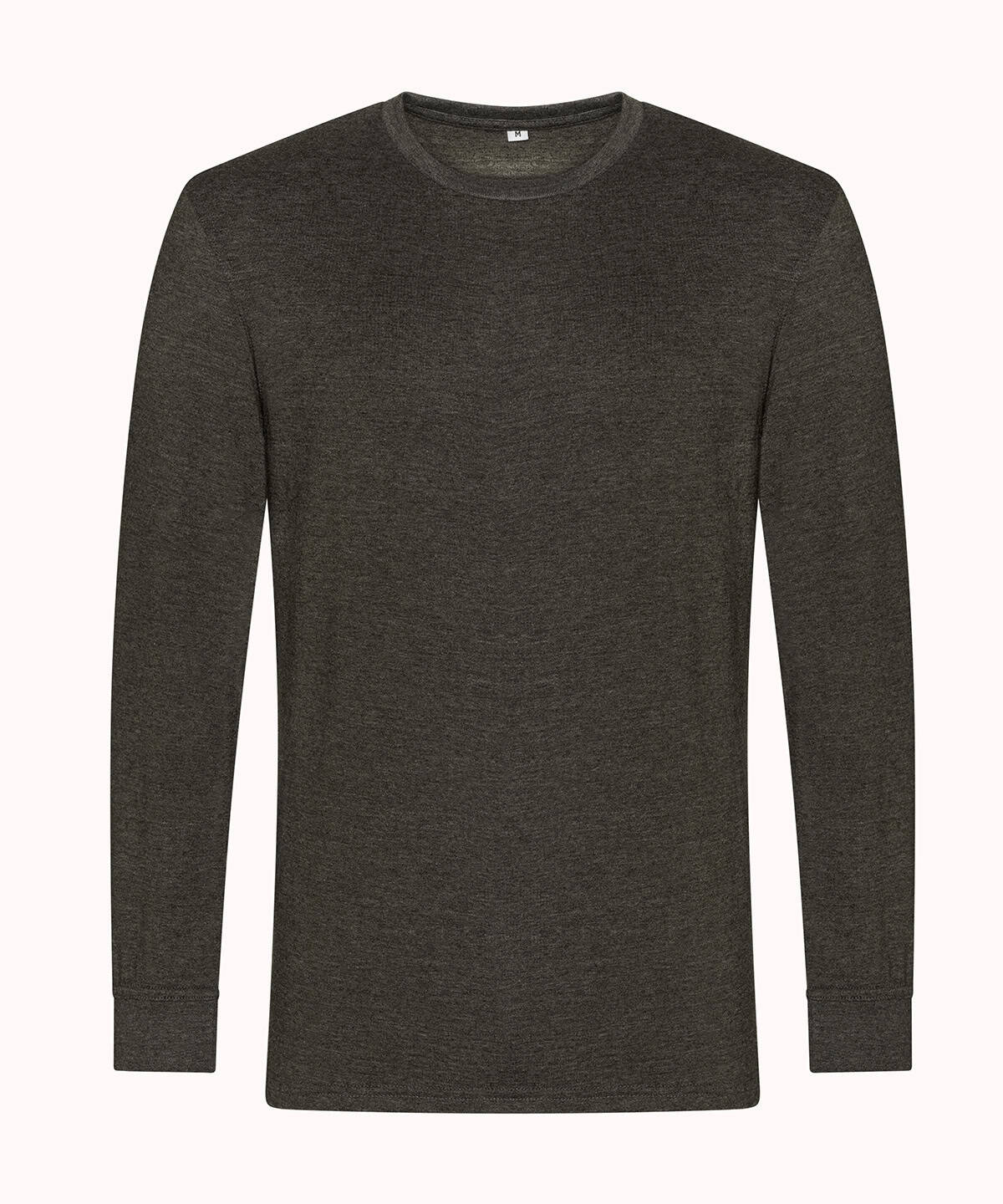 Charcoal long sleeve T-shirt with embroidery and printing options. Perfect for casual or promotional.
