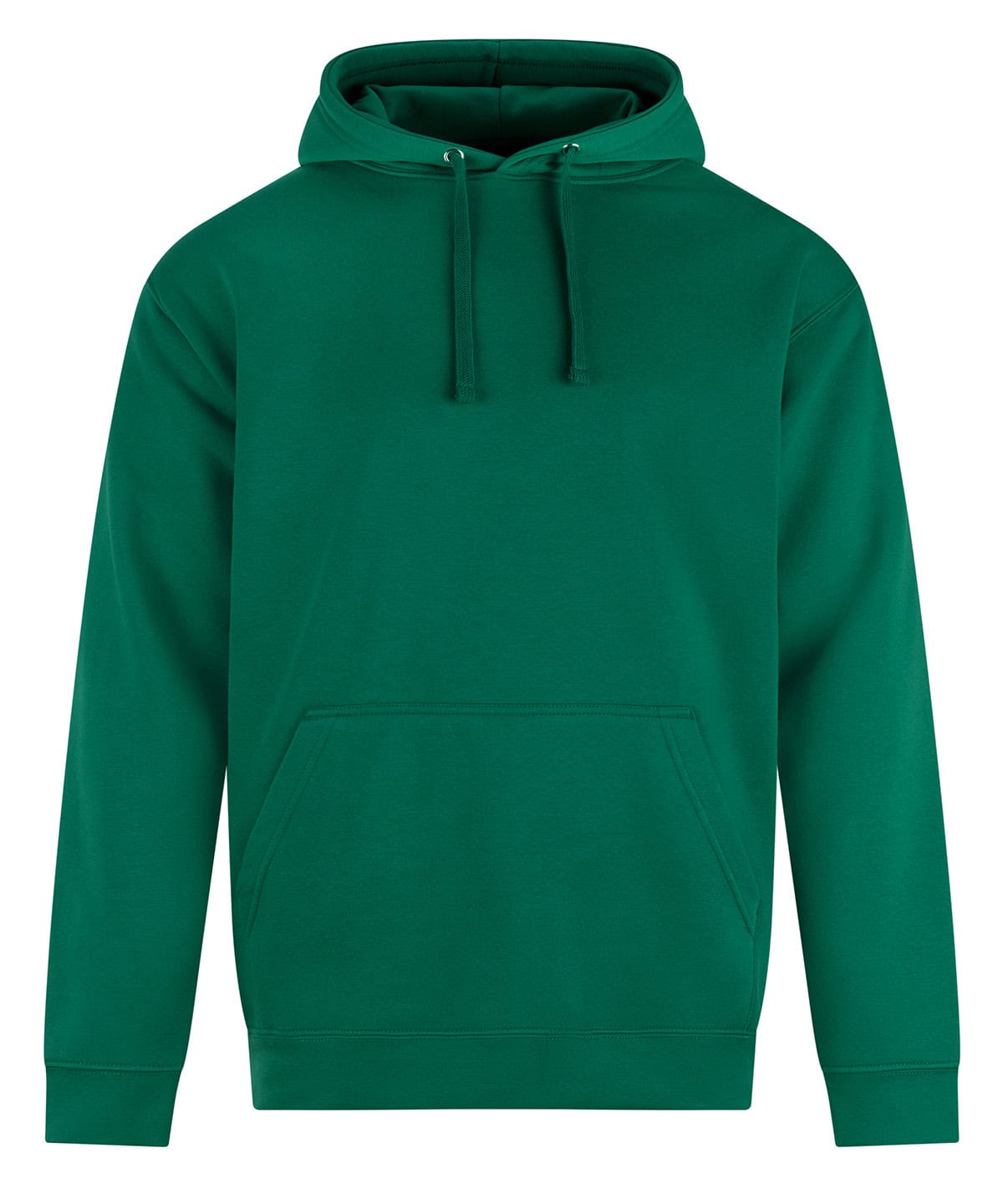 Embroidery and printing on custom hoodies in Kelly Green. Perfect for sports, casual wear, or promot.