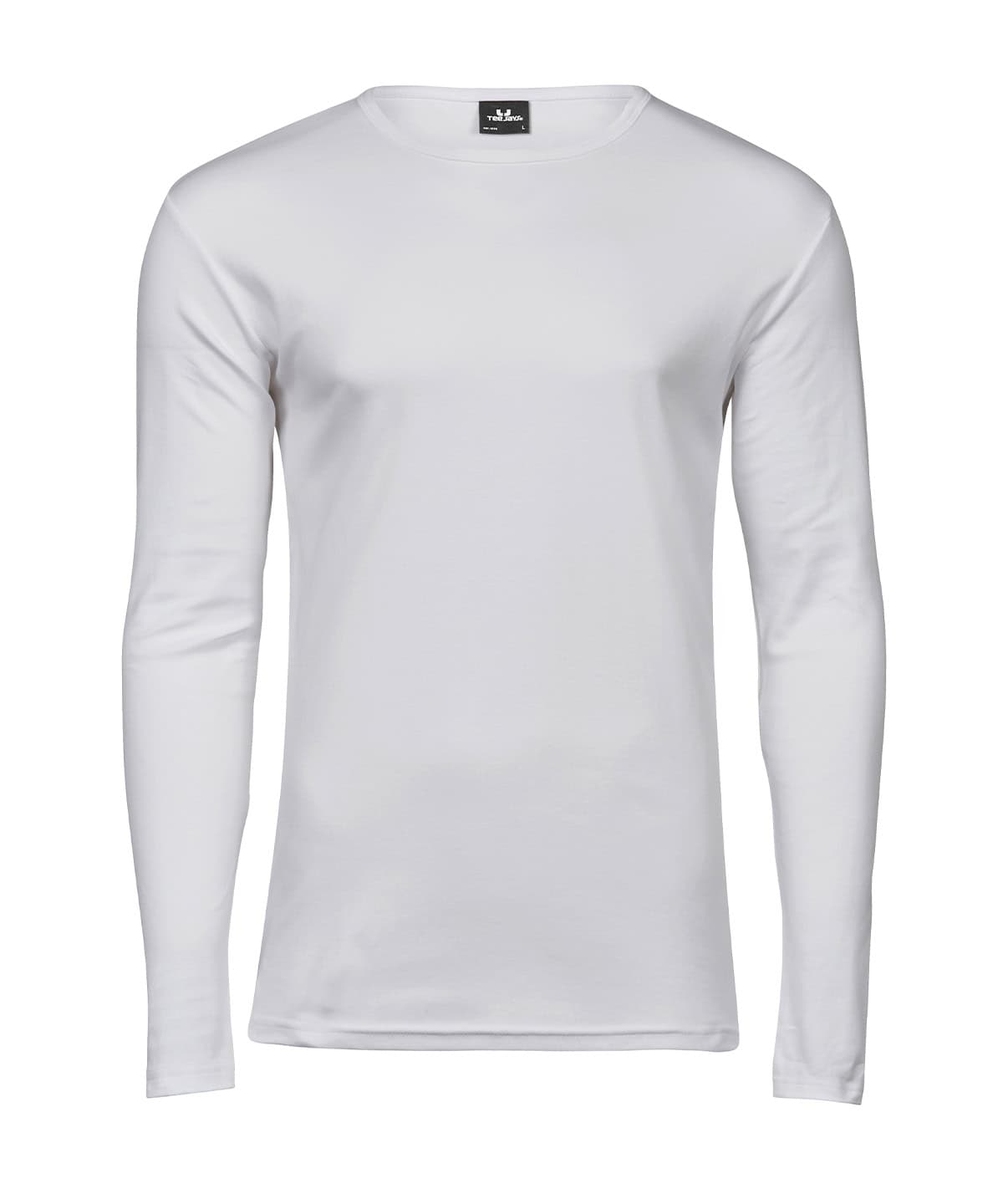 White long sleeve interlock T-shirt for custom embroidery and printing. Perfect for promotional appa.