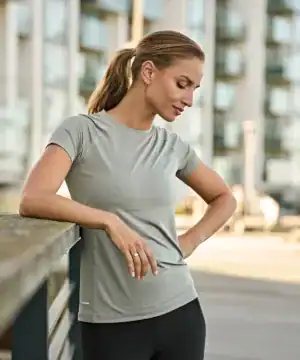 Elegant women's CoolDry T-shirt for activewear and casual wear. Perfect for comfort and style.