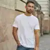 Plain white Sof tee with embroidery detail.
