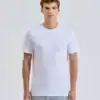 White organic cotton T-shirt, eco-friendly casual wear for men.
