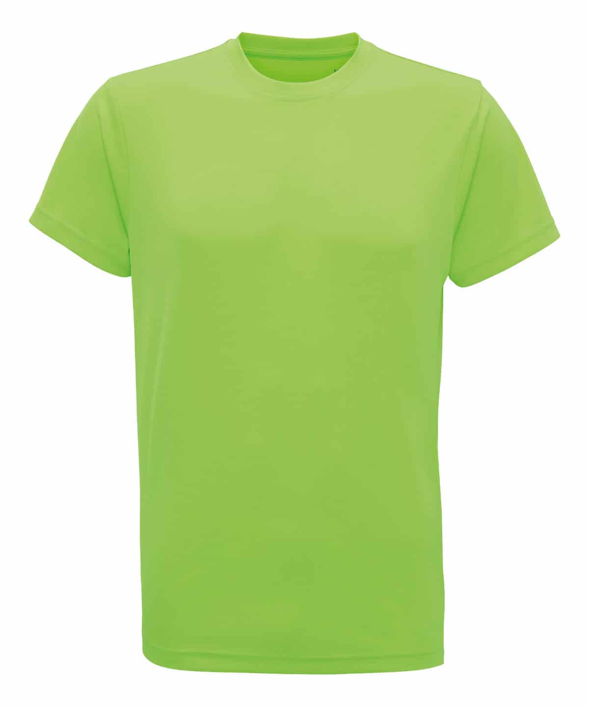 Bright lightning green TriDri recycled performance T-shirt for active sports.