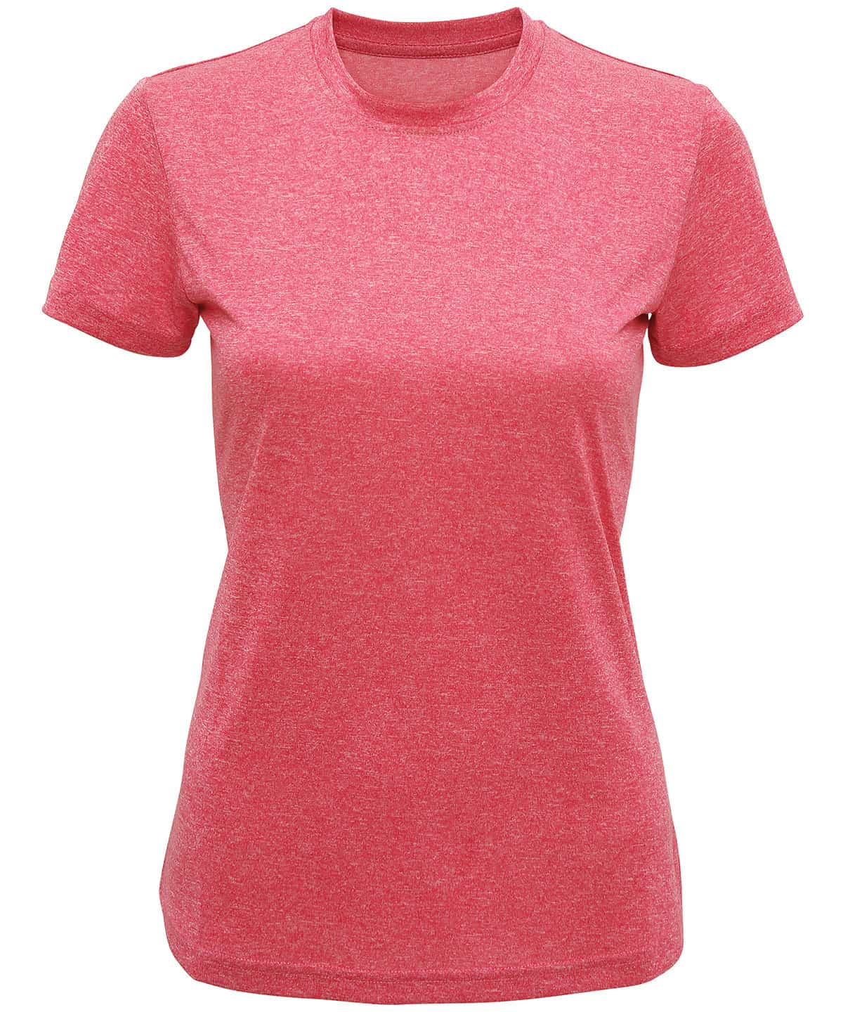 Recycled pink performance T-shirt for women, lightweight and eco-friendly, ideal for active wear and.