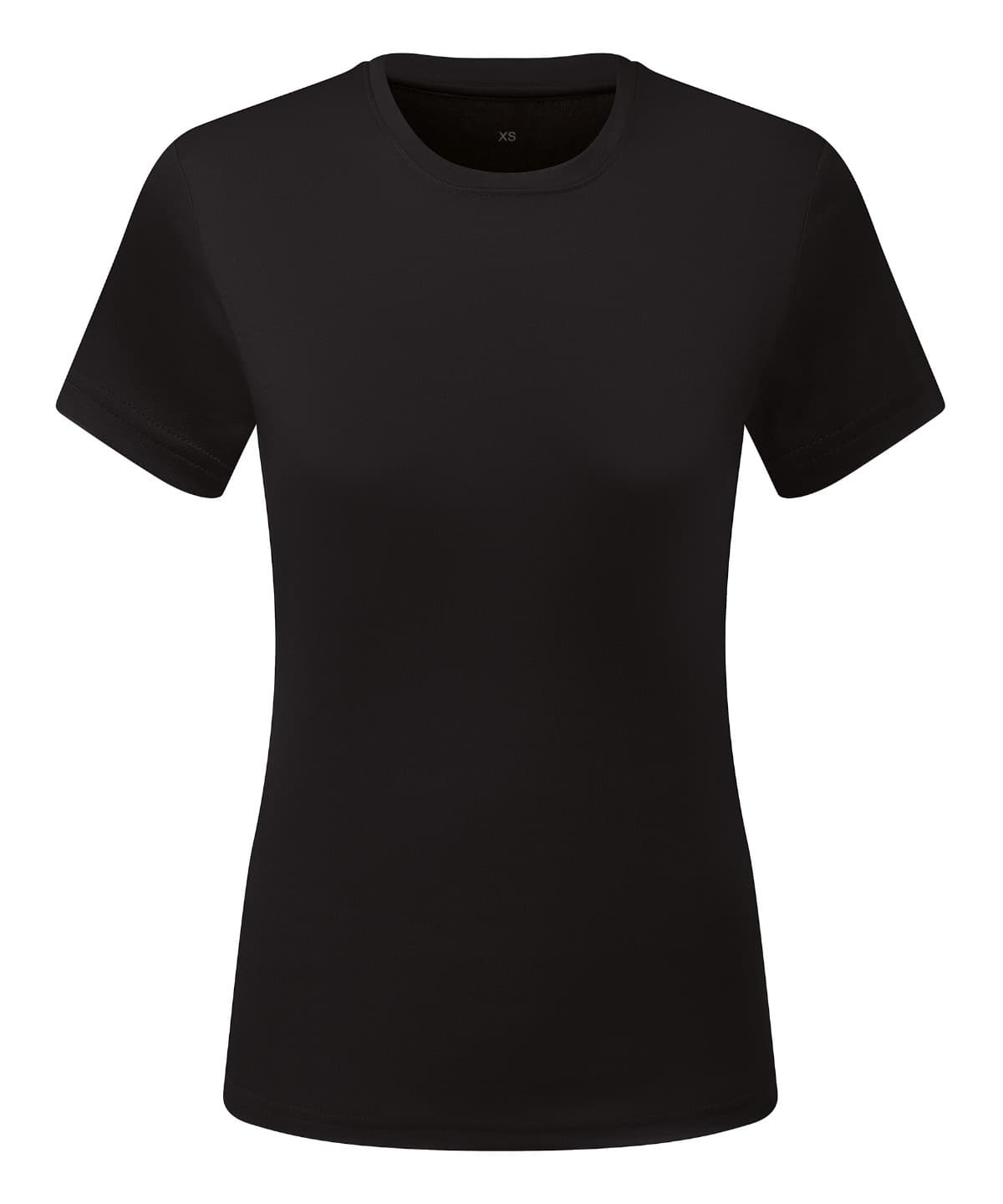 Black Ladies TriDri Ion-Charge recycled T-shirt for activewear and sports. Eco-friendly, comfortable.