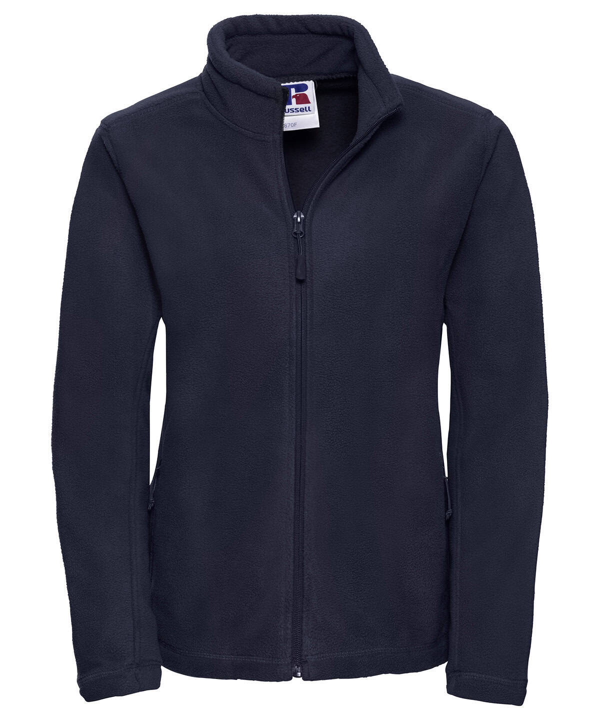 Zip outdoor fleece jacket in French Navy, XS size, ideal for outdoor activities and casual wear.