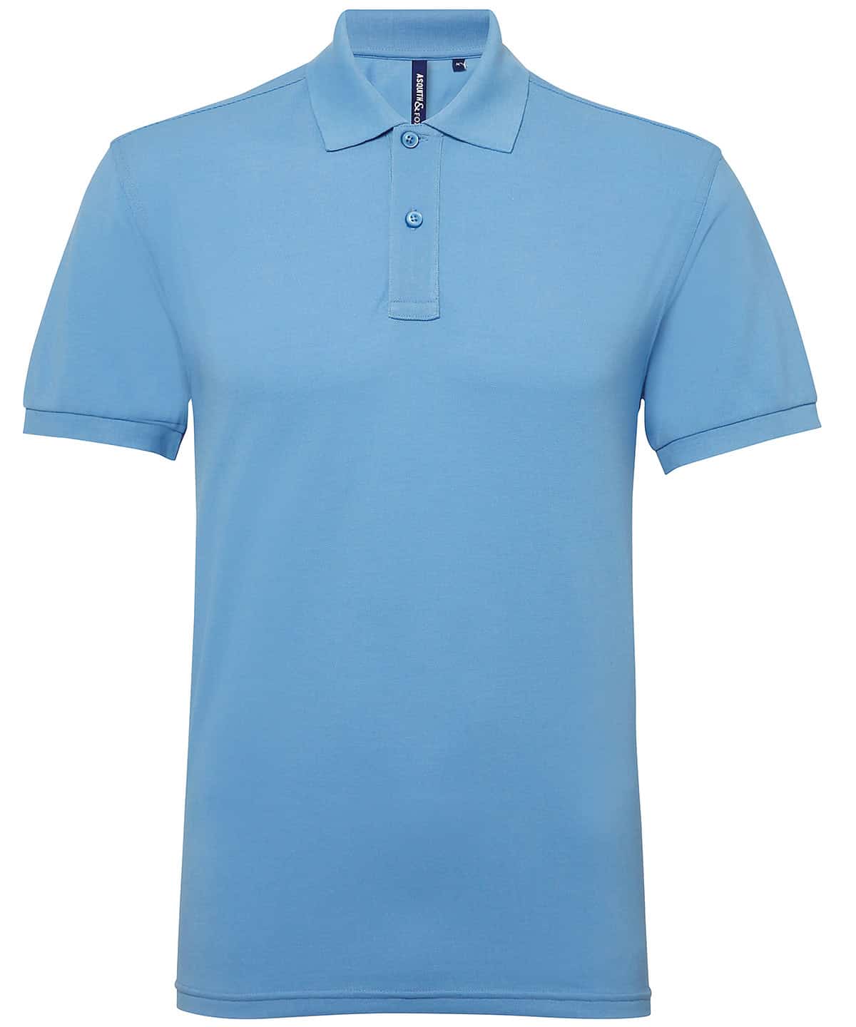 Polycotton blend polo shirt in cornflower blue, ideal for embroidery and printing. Perfect for custo.