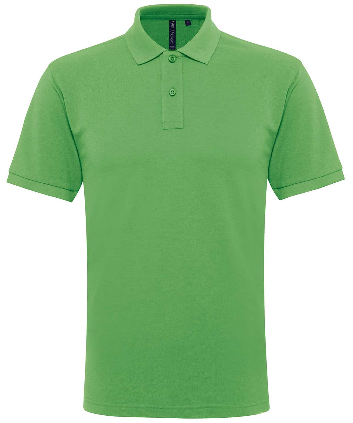 Green polycotton blend polo shirt with collar and buttons, size small.