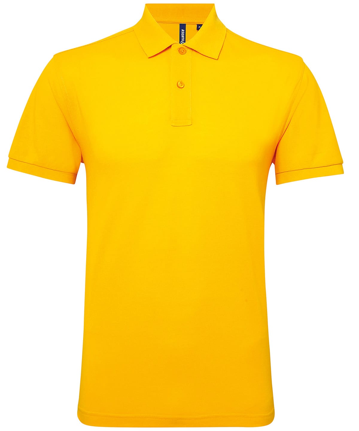 Bright yellow polycotton blend polo with sunflower design, perfect for casual or promotional wear.