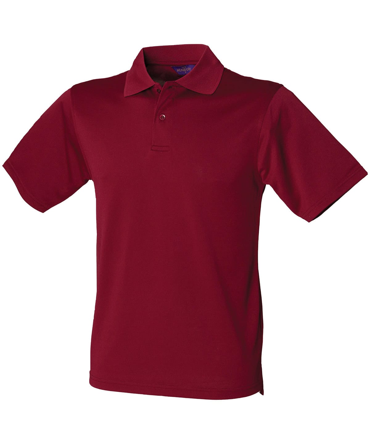 Burgundy Coolplus polo shirt with embroidery and printing options, perfect for casual or corporate w.