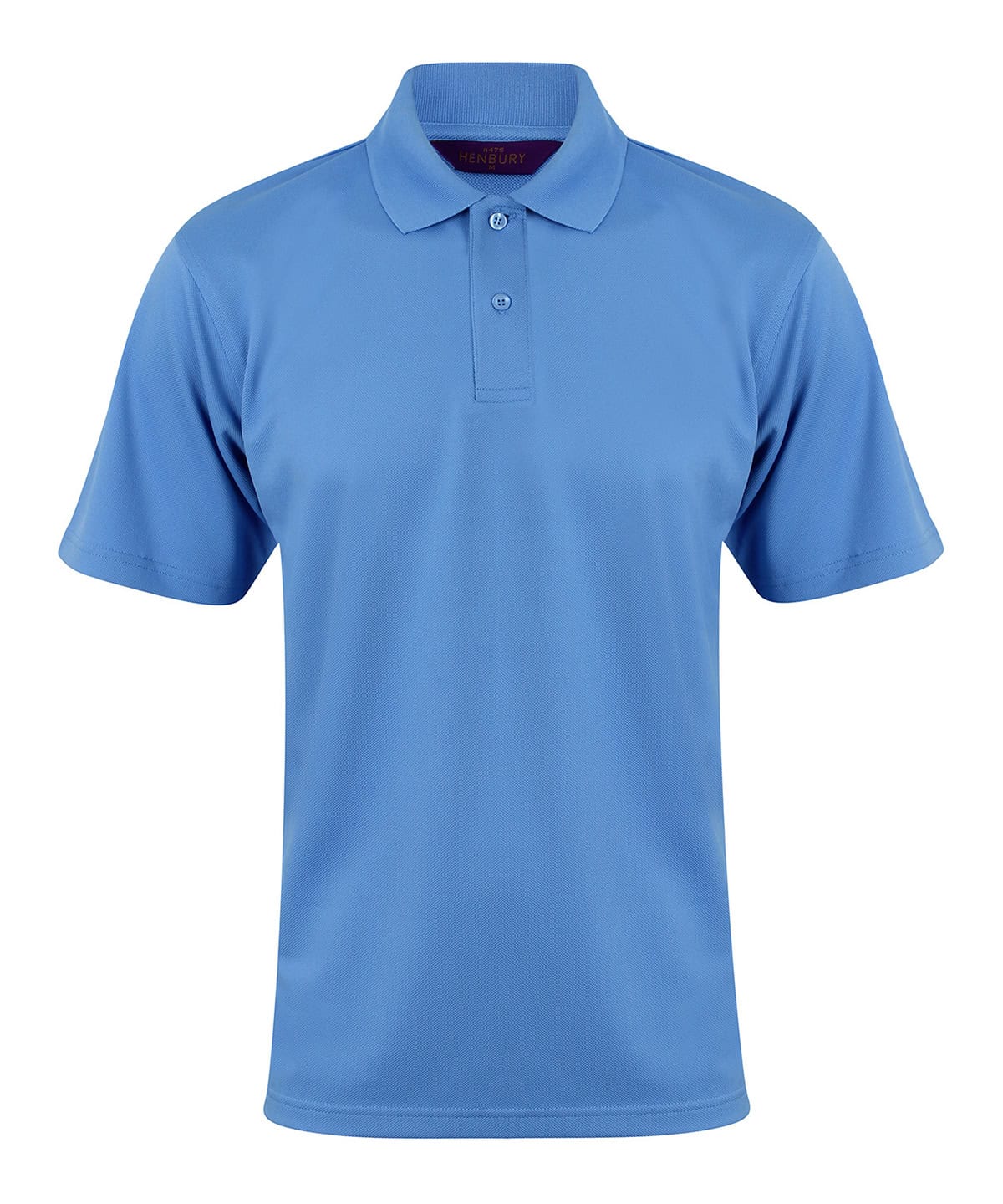 Mid blue Coolplus polo shirt with embroidery and printing options, XS size.