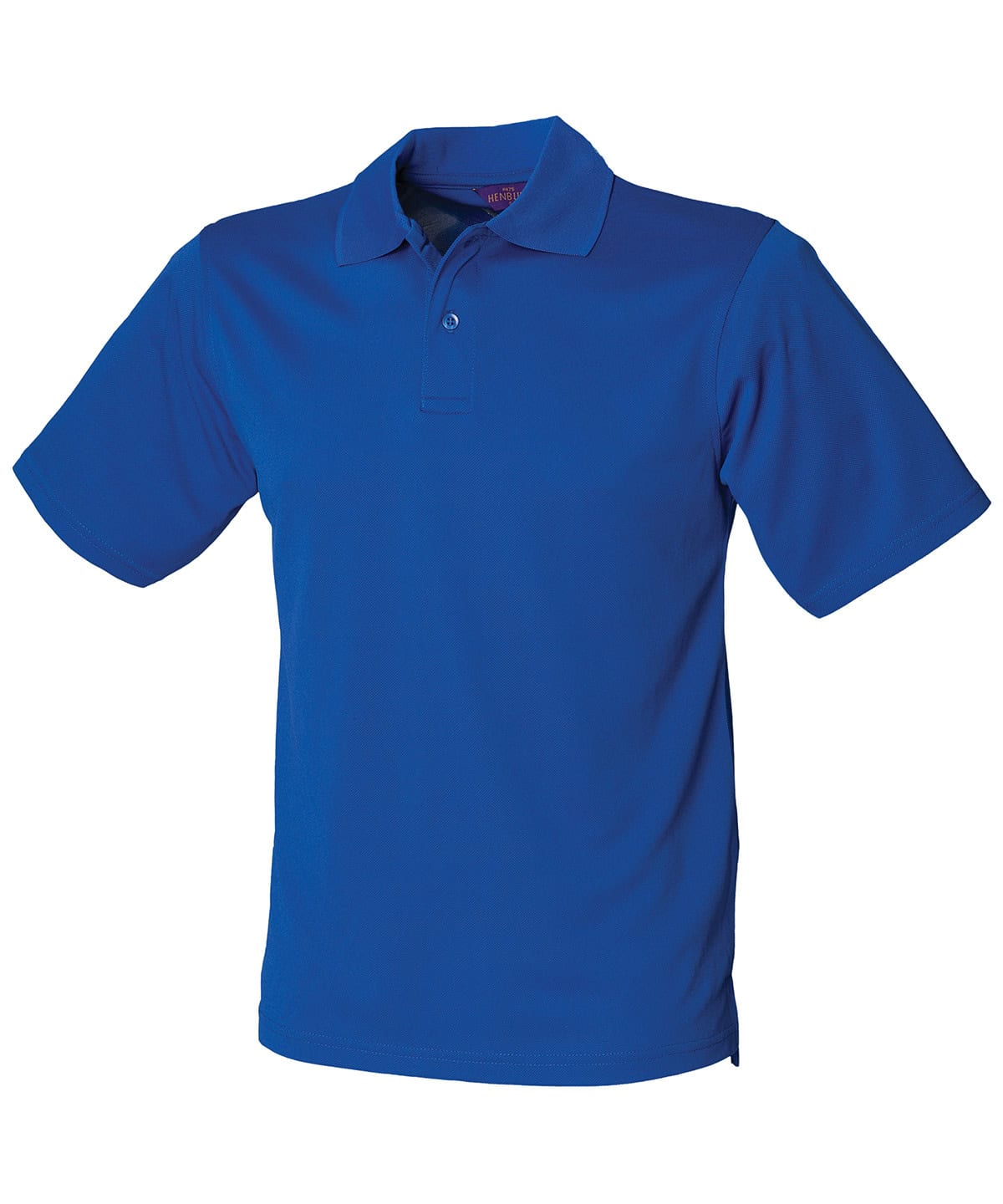 Embroidery & printing on Coolplus polo shirt HB475 in Royal, XXS.