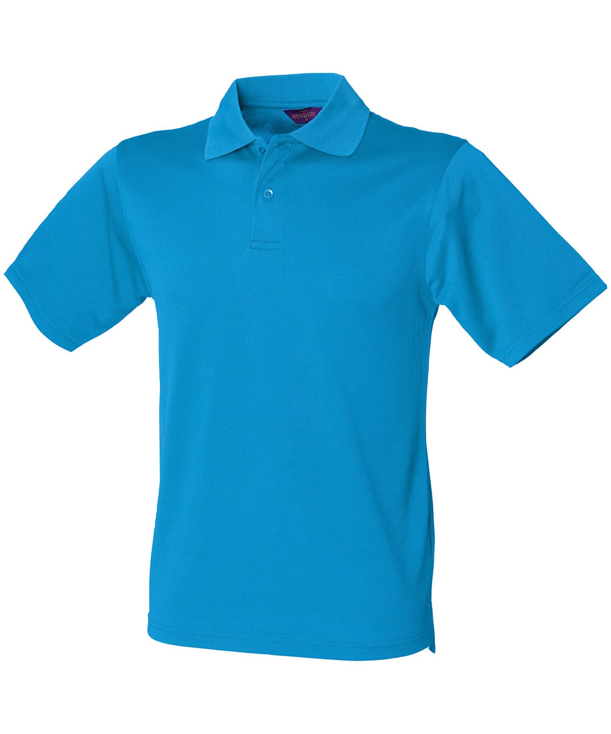 Polo shirt in sapphire blue with embroidery and printing options, perfect for corporate branding and.
