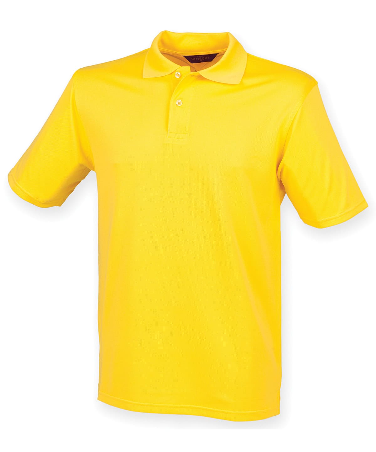 Yellow polo shirt with embroidered logo and printing options, perfect for sports teams and corporate.