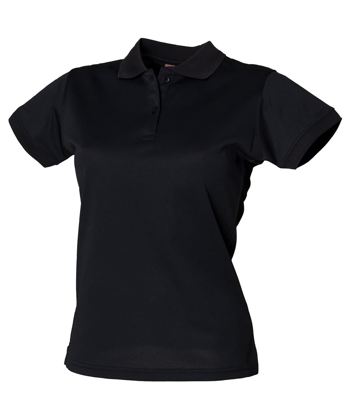 Black Ladies Polo Shirt for Embroidery & Printing - Coolplus fabric.