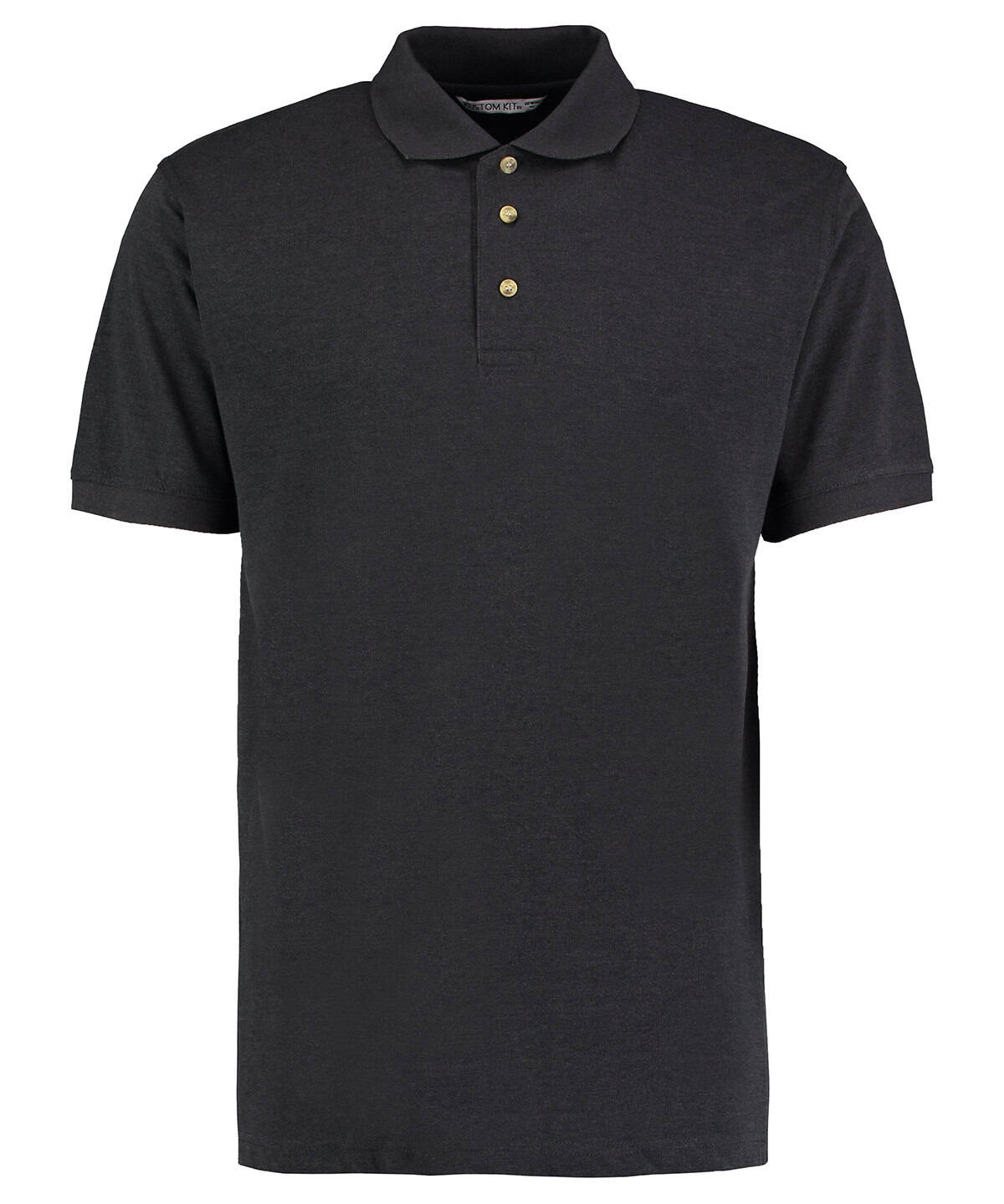 Classic fit workwear polo shirt in graphite with button collar. Perfect for uniforms and corporate b.