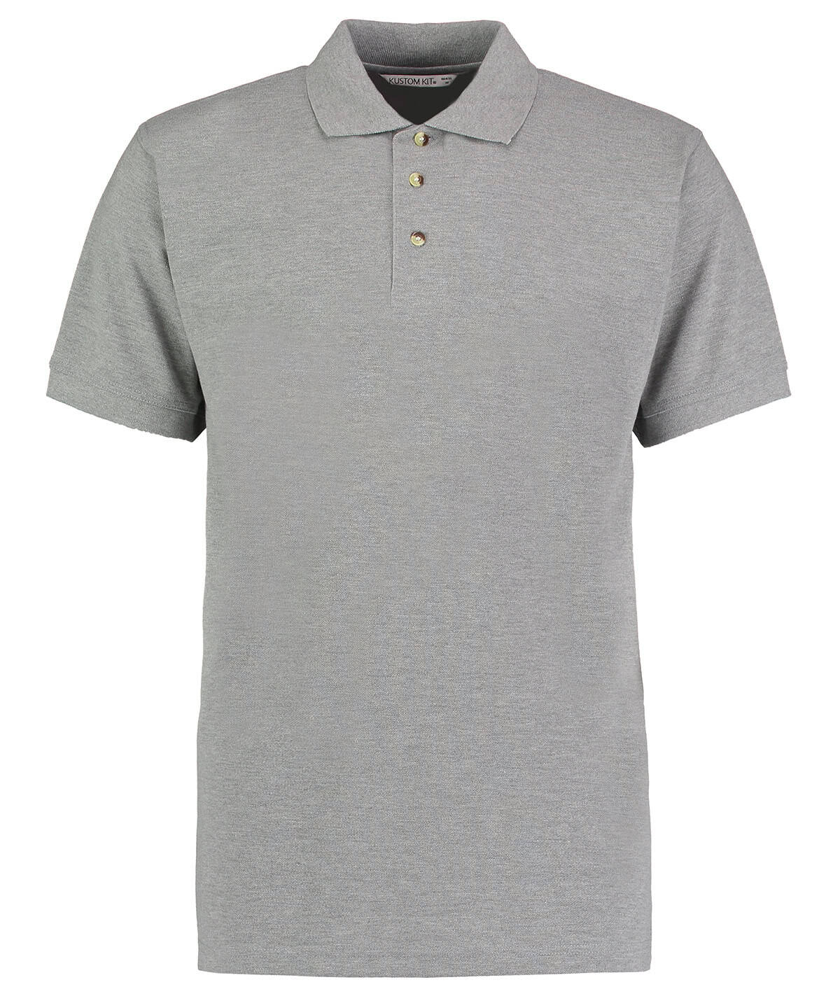 Embroidery and printing on high-quality workwear polo shirt in Heather Grey. Perfect for uniforms an.