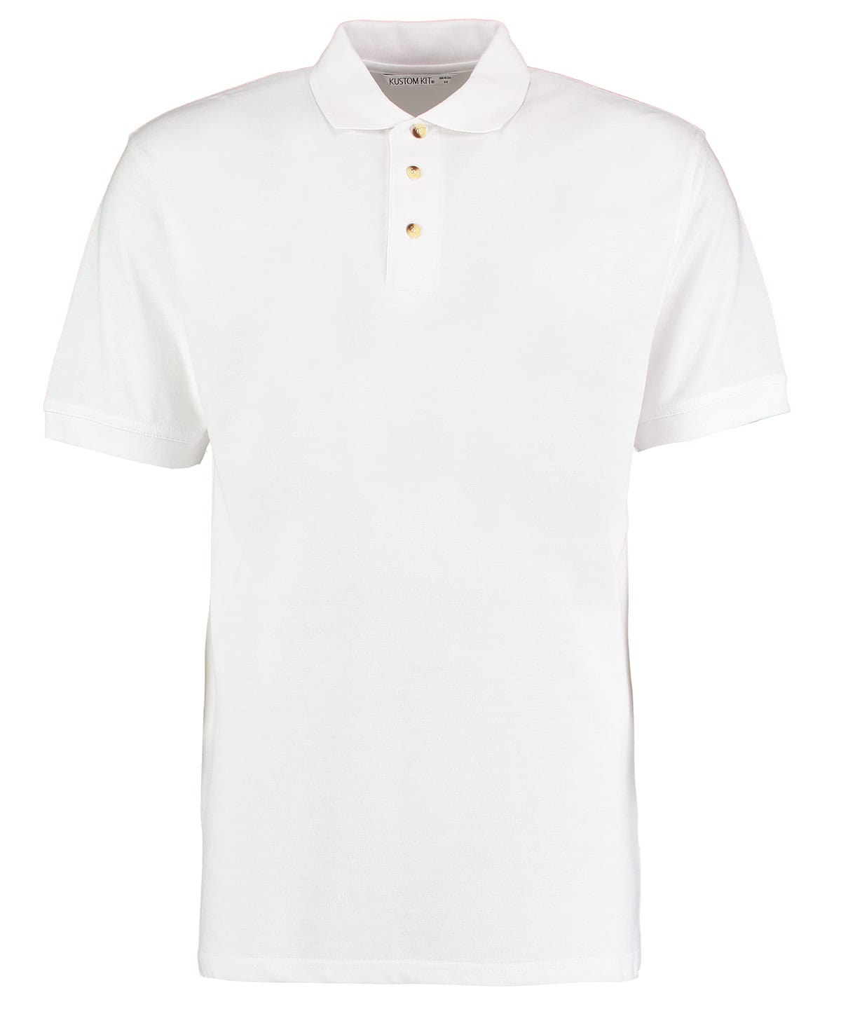 Embroidery and printing on high-quality white polo shirt, perfect for workwear uniforms.