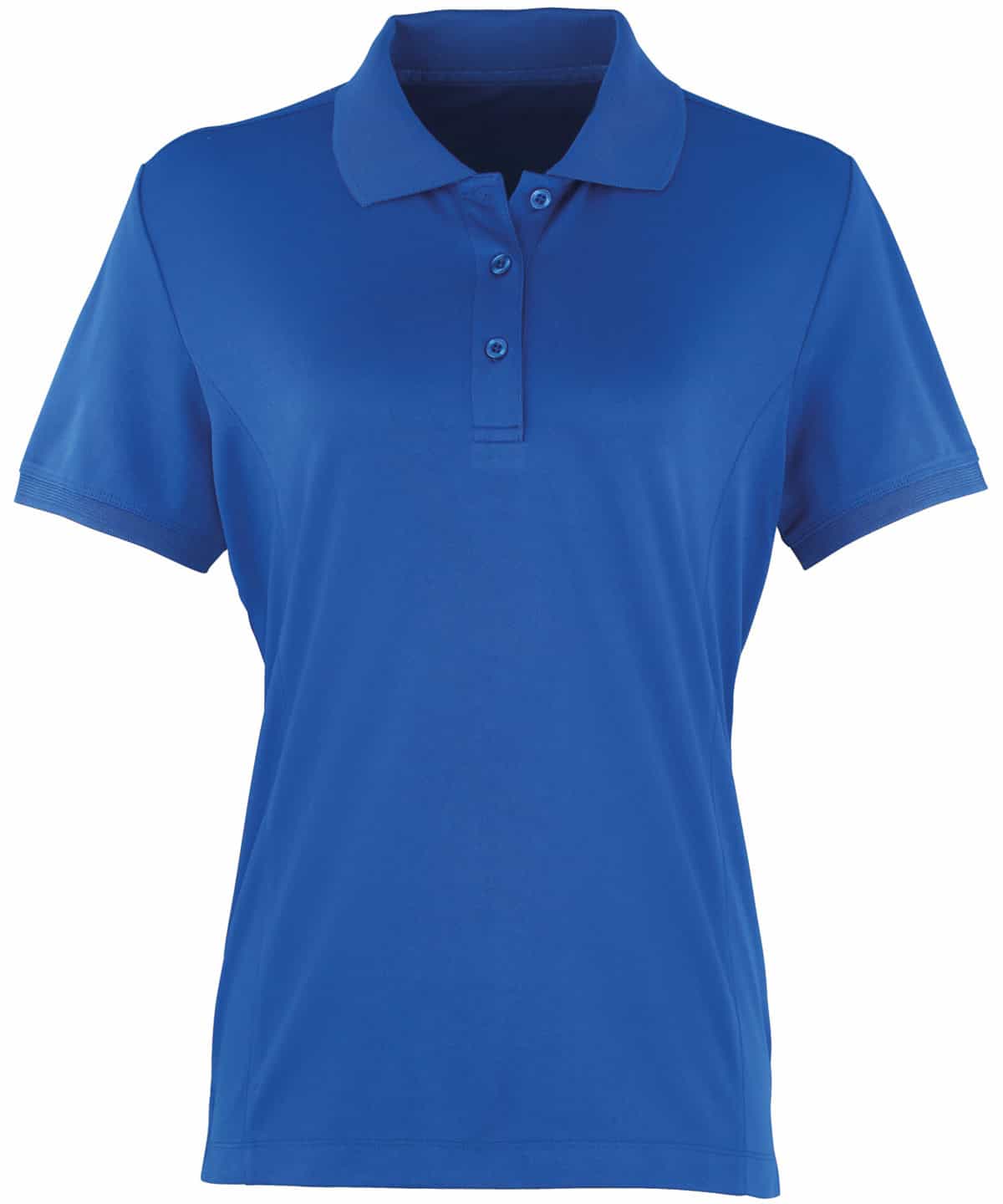Ladies Coolchecker piqué polo shirt in royal blue, XS size, perfect for embroidery and printing.