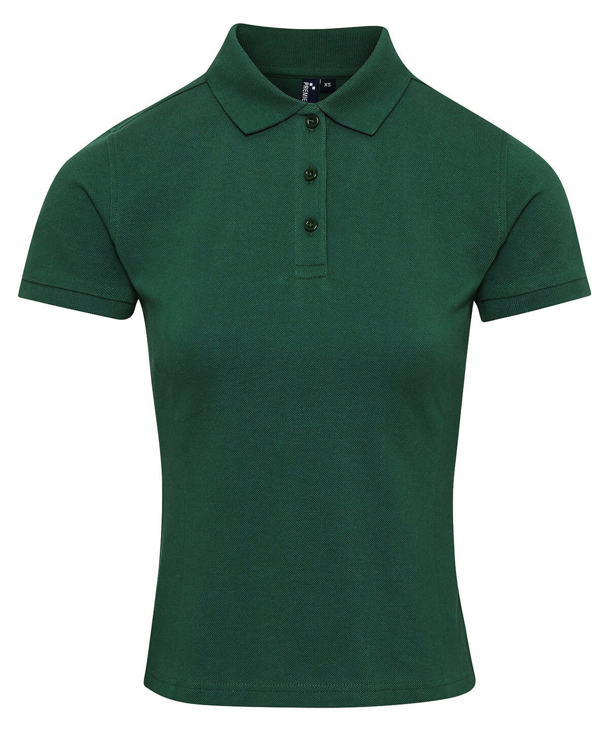 Ladies Coolchecker plus polo shirt in bottle green, size XS, perfect for custom embroidery and print.