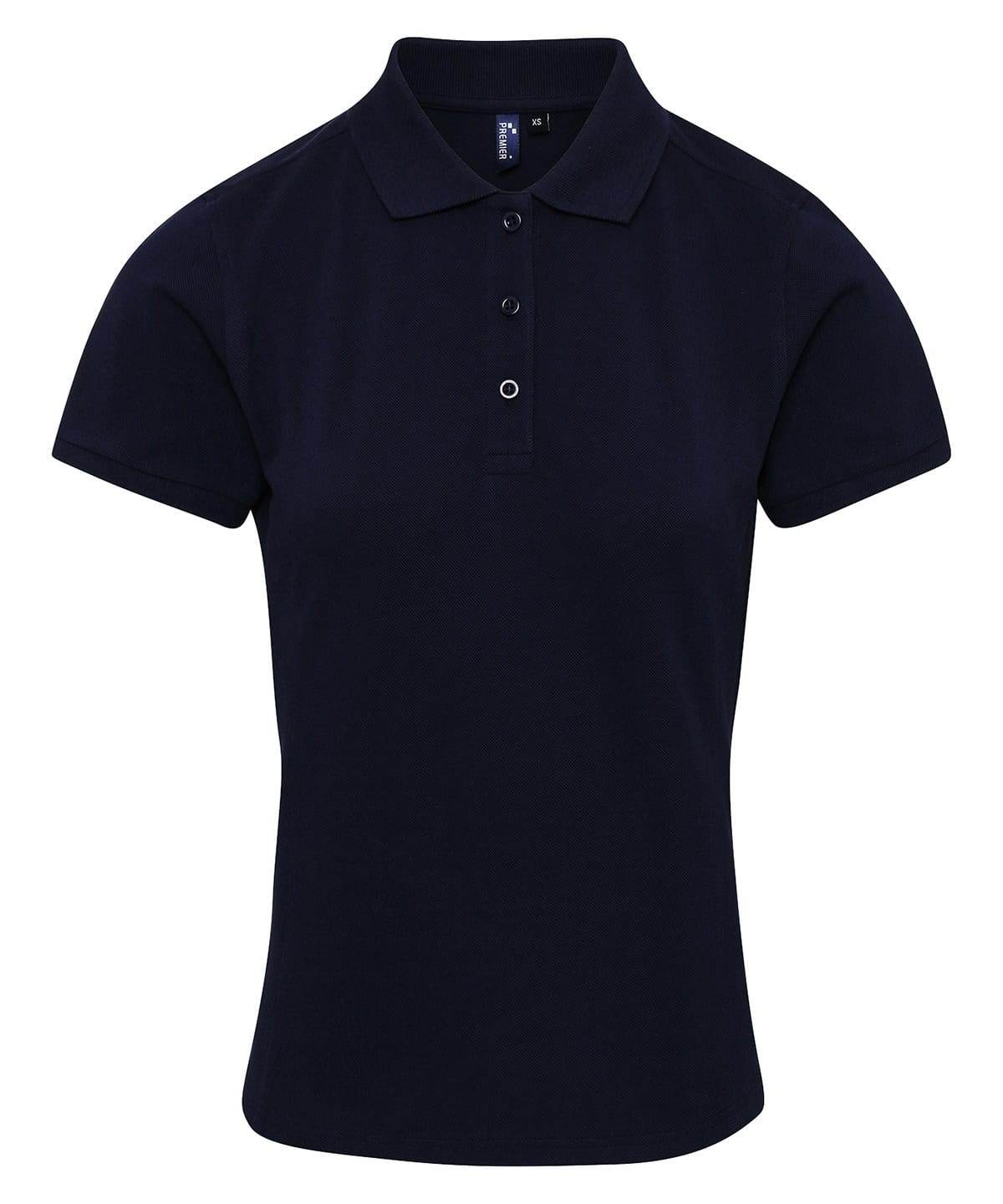 Ladies Coolchecker plus polo in navy, size XS, featuring embroidery and printing options. Perfect fo.