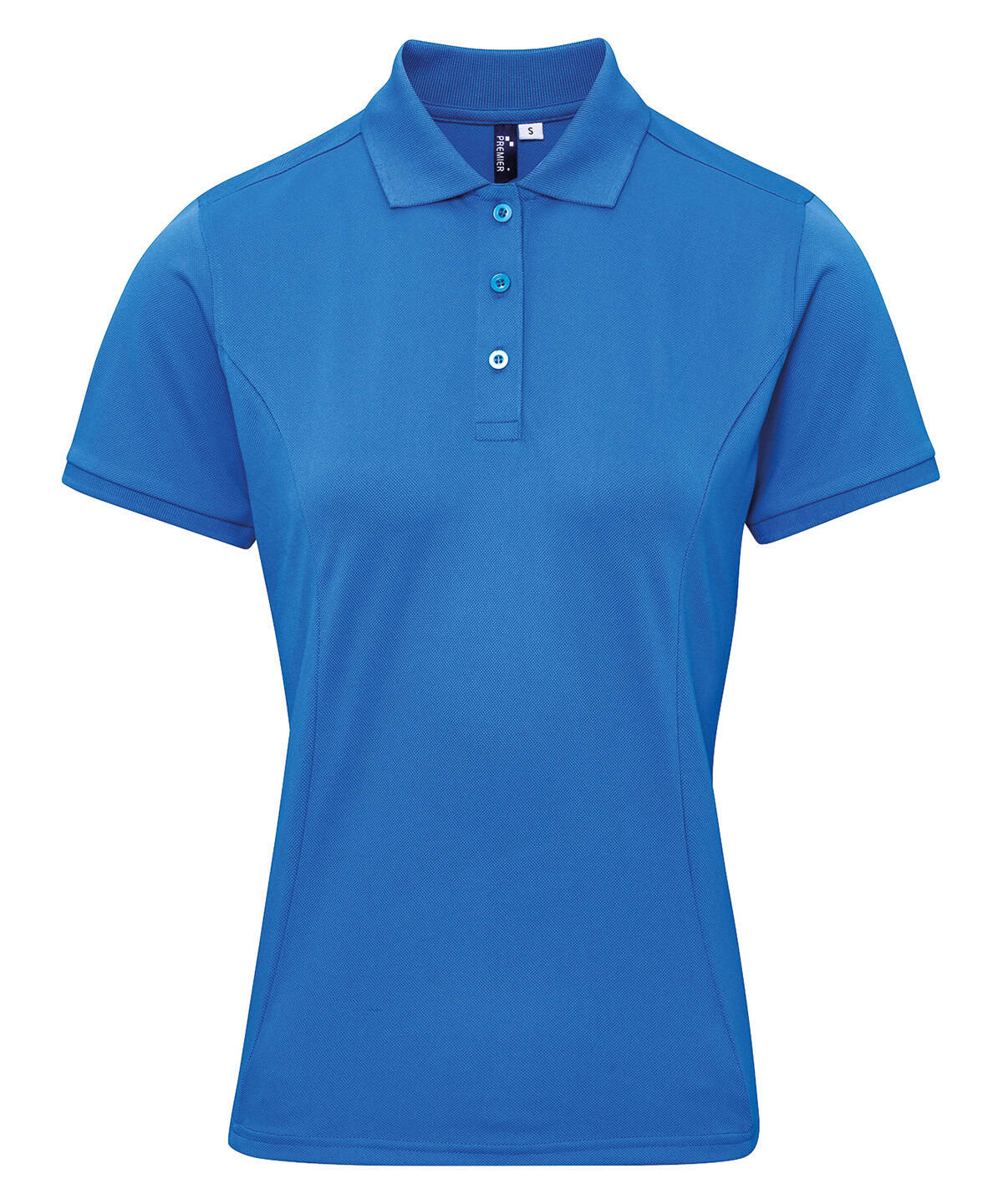 Ladies Coolchecker polo shirt in sapphire blue, size XS, ideal for embroidery and printing.