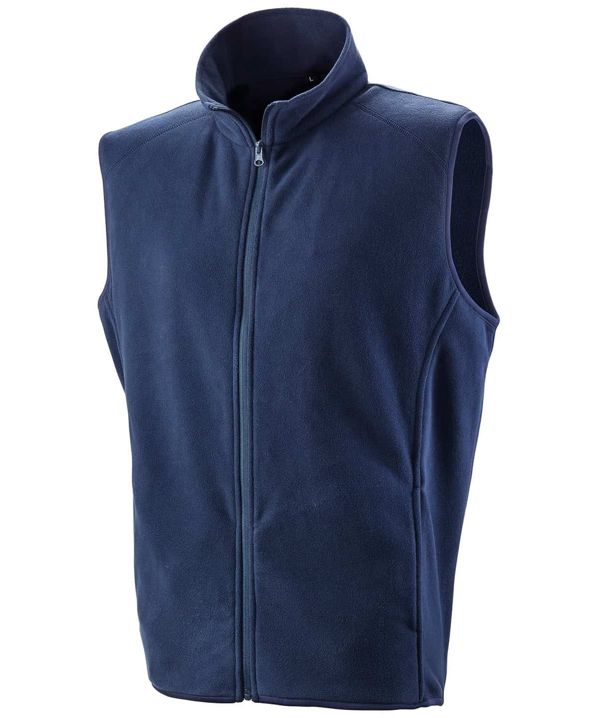 Microfleece navy gilet with full zip, ideal for custom embroidery and printing. Perfect for corporat.
