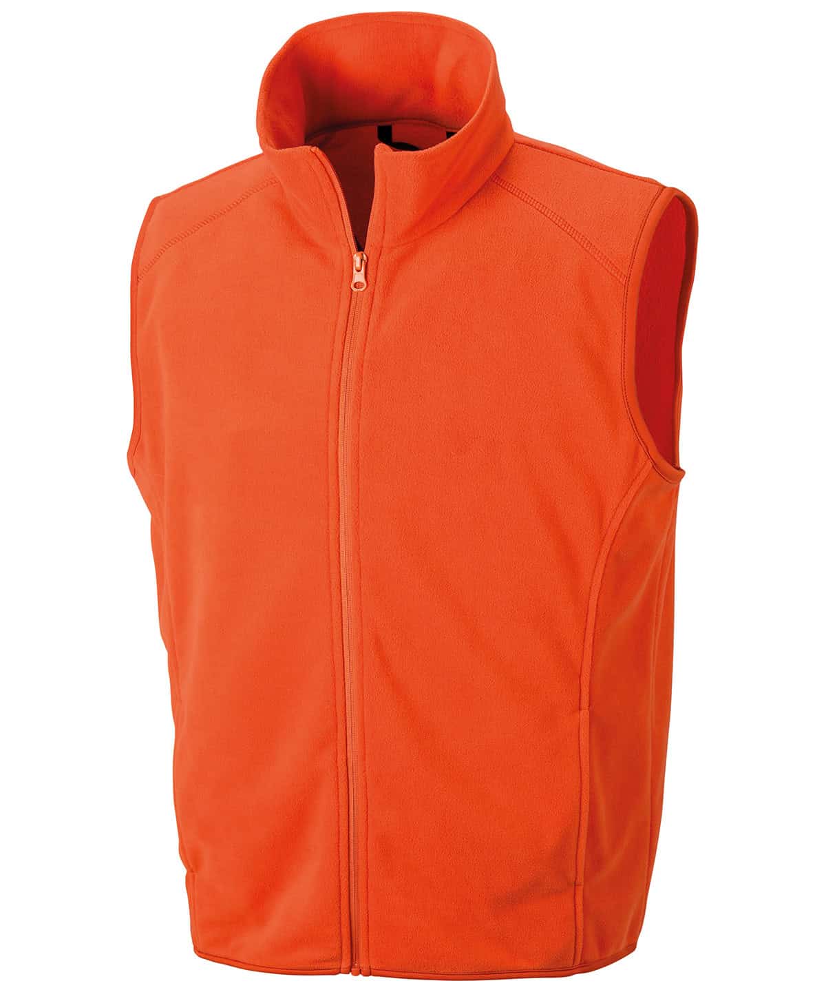 Visibility orange microfleece gilet for workwear and safety. Perfect for custom embroidery and print.