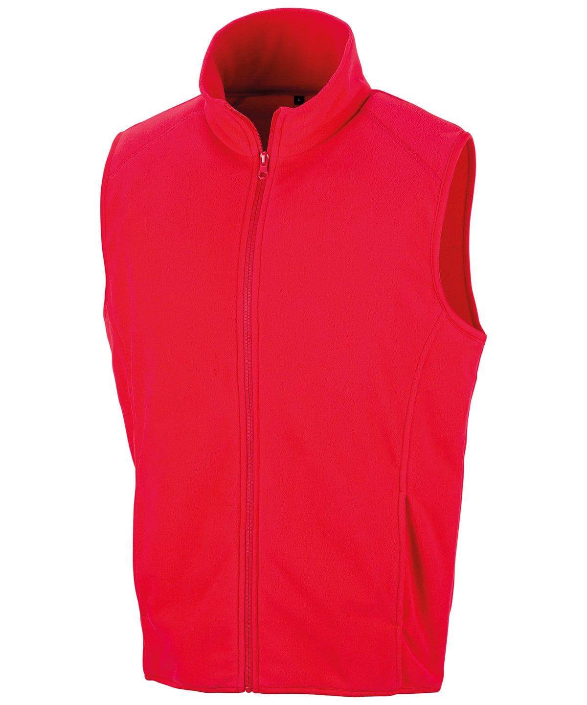 Microfleece embroidery vest in vibrant red, perfect for custom printing and branding.
