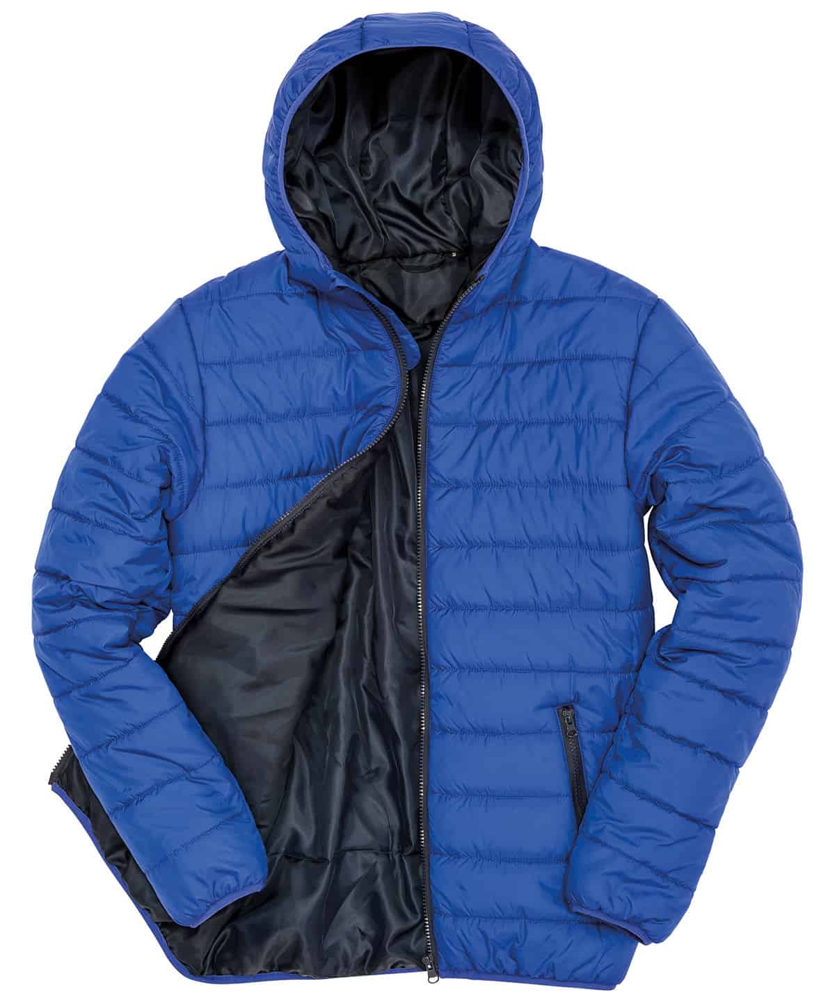 Royal/Navy padded jacket with embroidery and printing options. Perfect for outdoor wear and promotio.