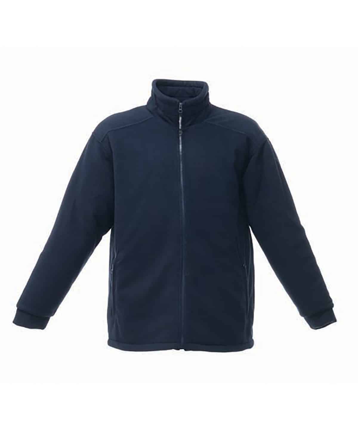 Dark Navy quilted fleece jacket with full zip, ideal for outdoor warmth and comfort.