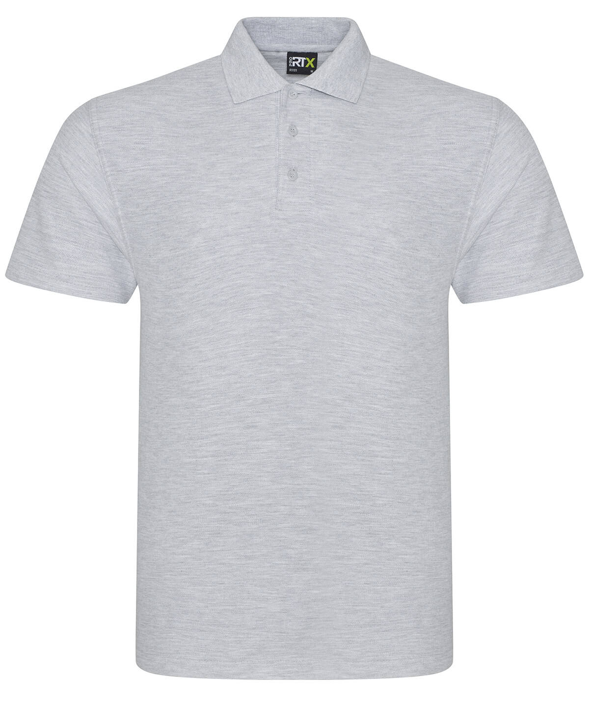 Embroidery & printing on Heather Grey polo shirt, XS size.