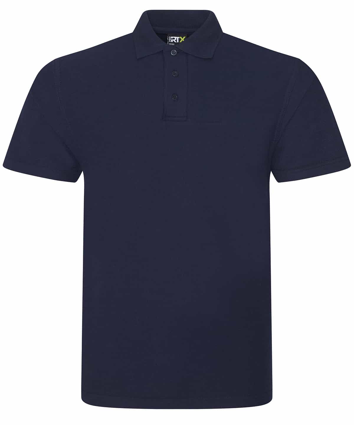 Polo shirt in navy with RX101 embroidery, perfect for sports and casual wear.