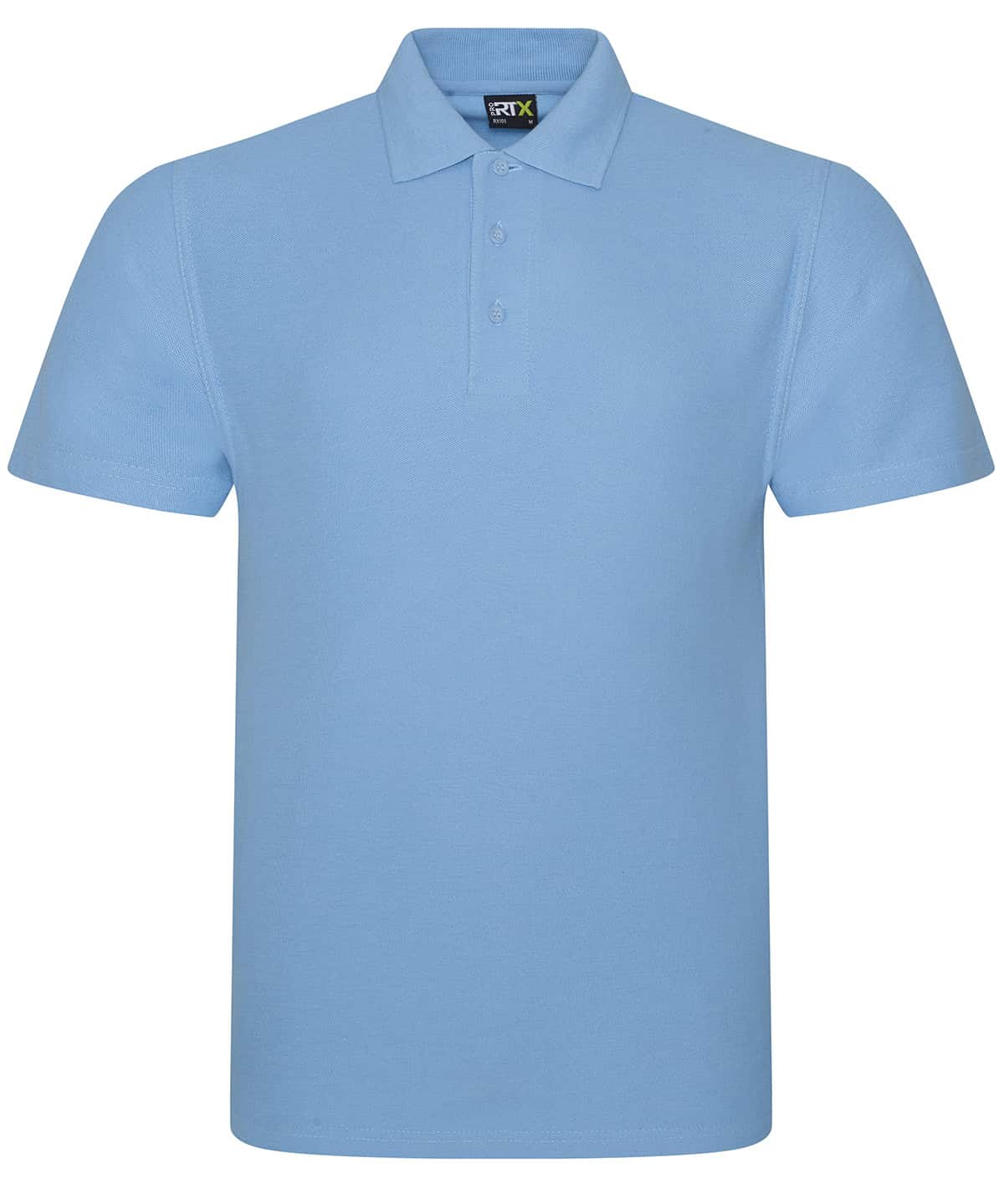 Sky Blue Pro Polo Shirt for Custom Embroidery & Printing.