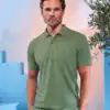 Men's green classic fit polo shirt with embroidered logo.
