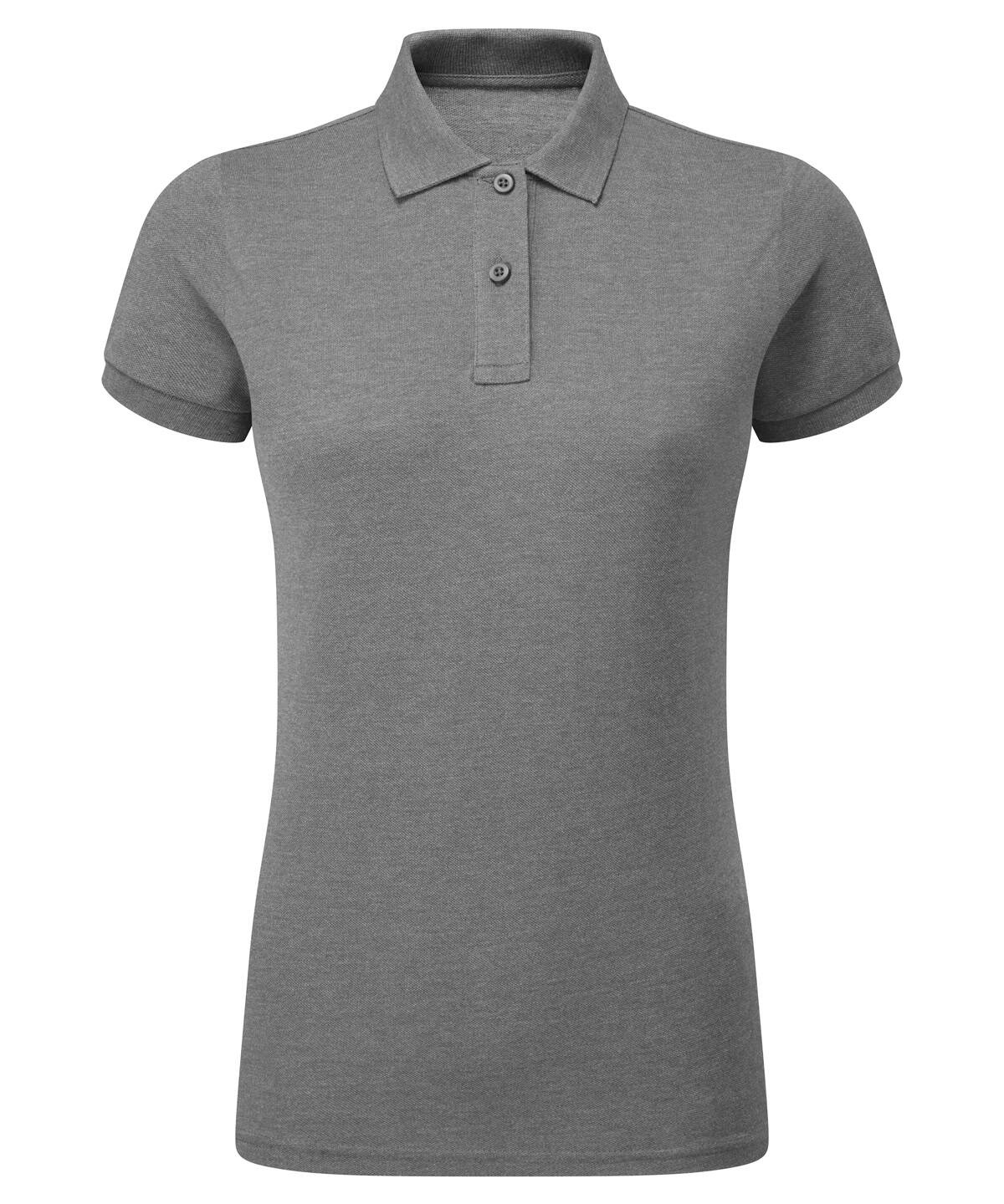 Classic Heather Grey Polo Shirt for Women.