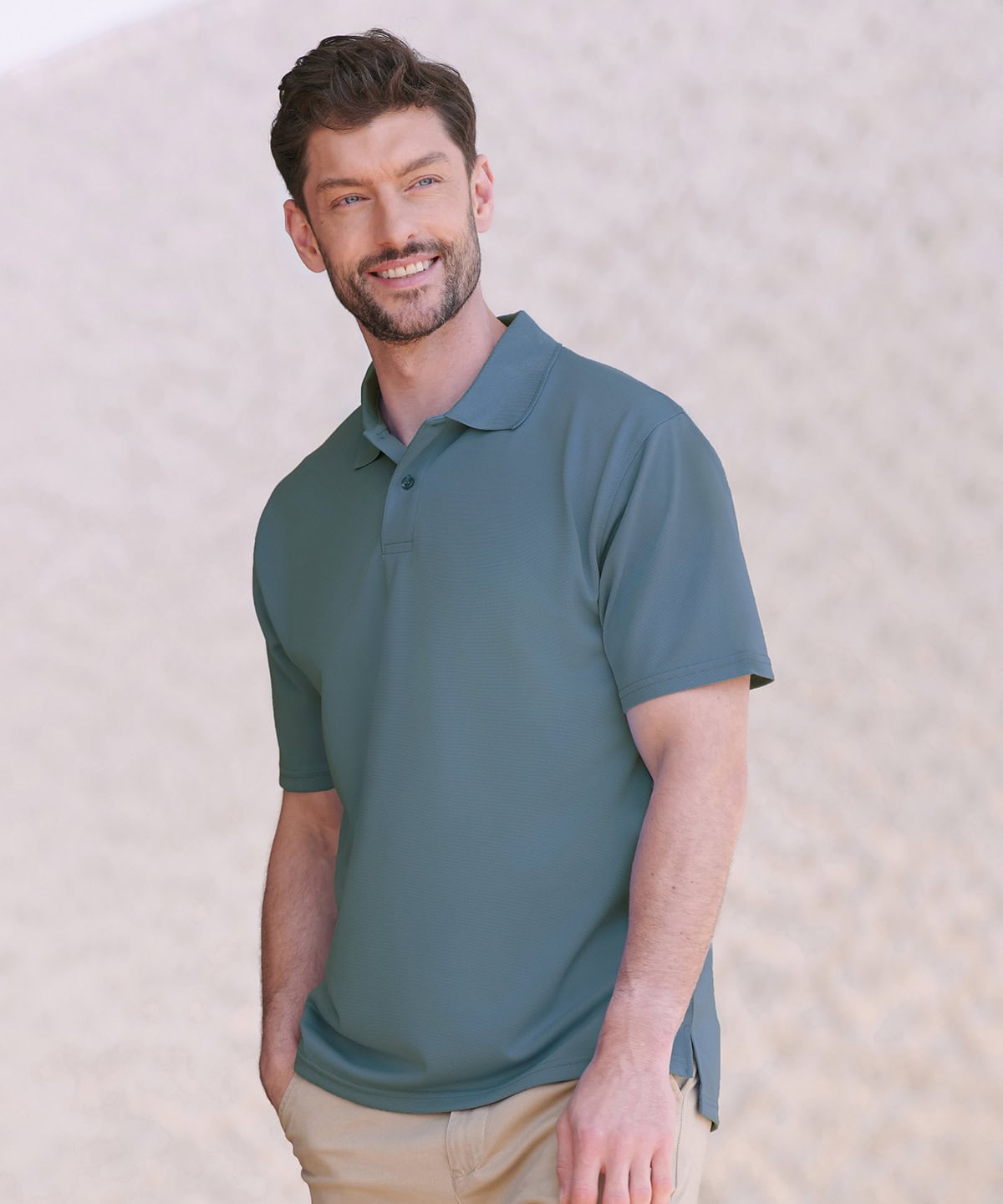Embroidered polo shirt with custom printing, perfect for corporate branding and promotional events.