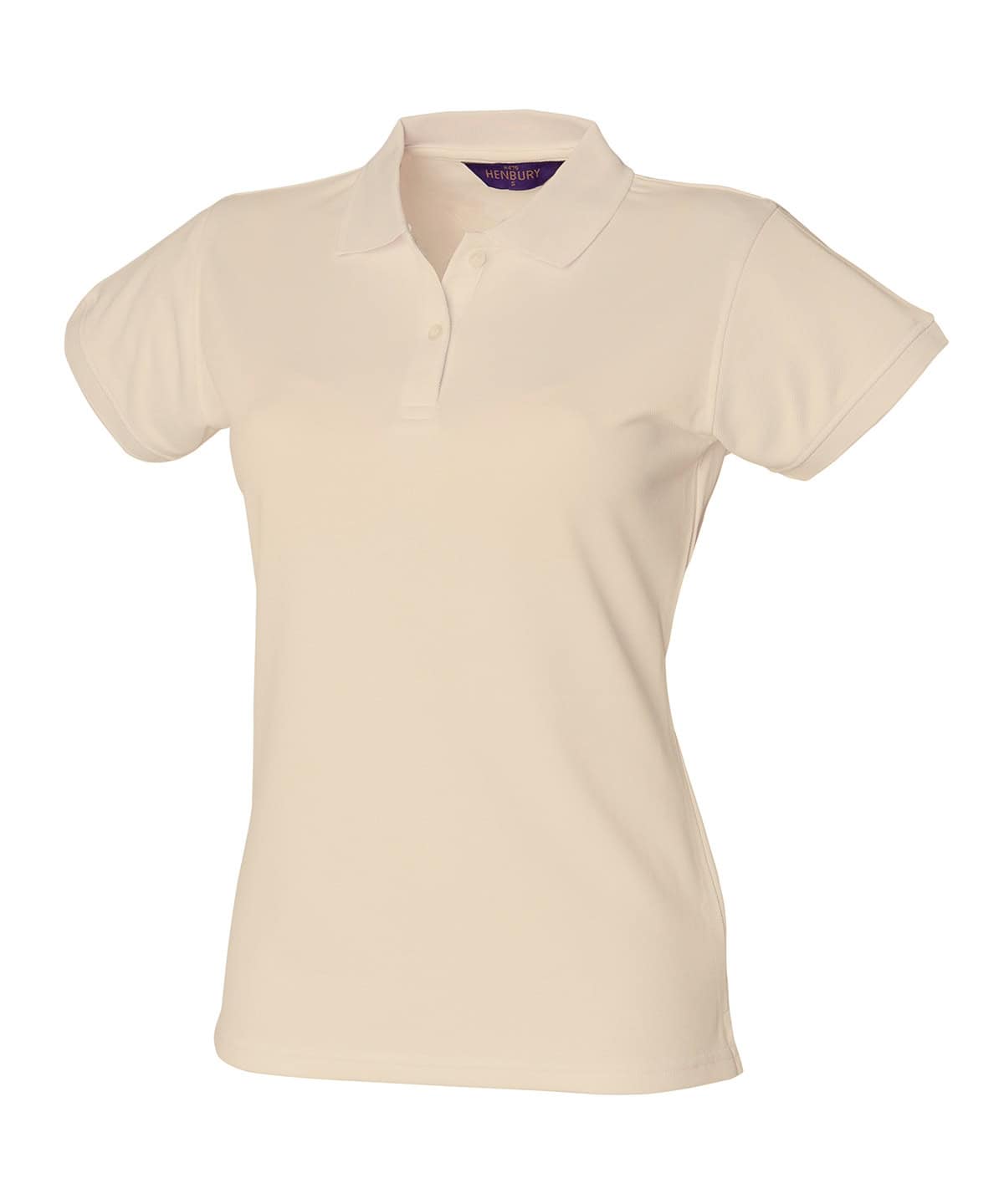 Elegant ladies polo shirt in natural colour, perfect for casual or corporate wear. Made with breatha.