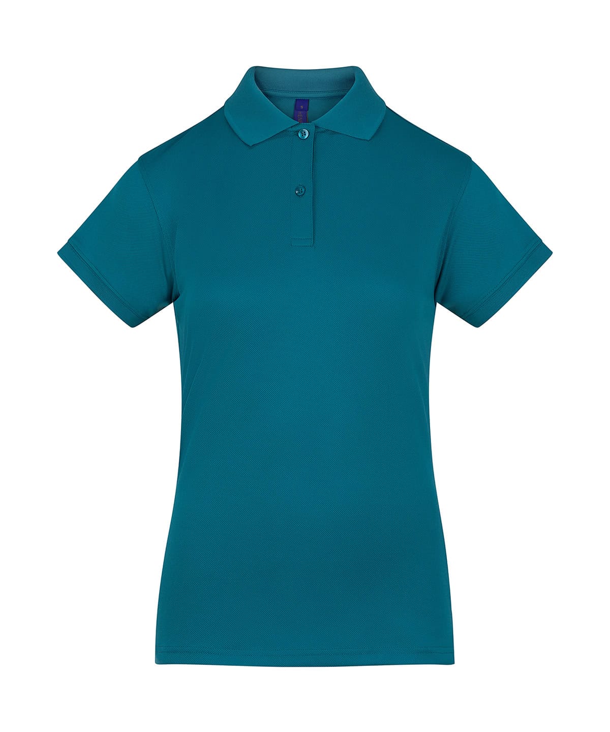 Ladies Coolplus polo shirt in teal, perfect for casual and sportswear. Made with breathable, quick-d.