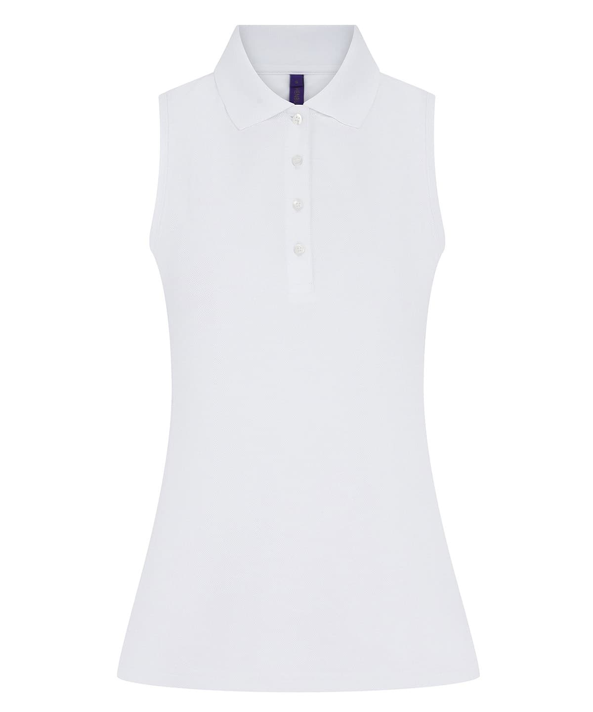 White Ladies Sleeveless Polo Shirt for Sports and Casual Wear.