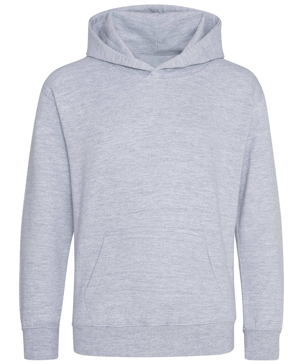 Organic kids hoodie in heather grey, perfect for 3/4-year-olds, made from sustainable materials.
