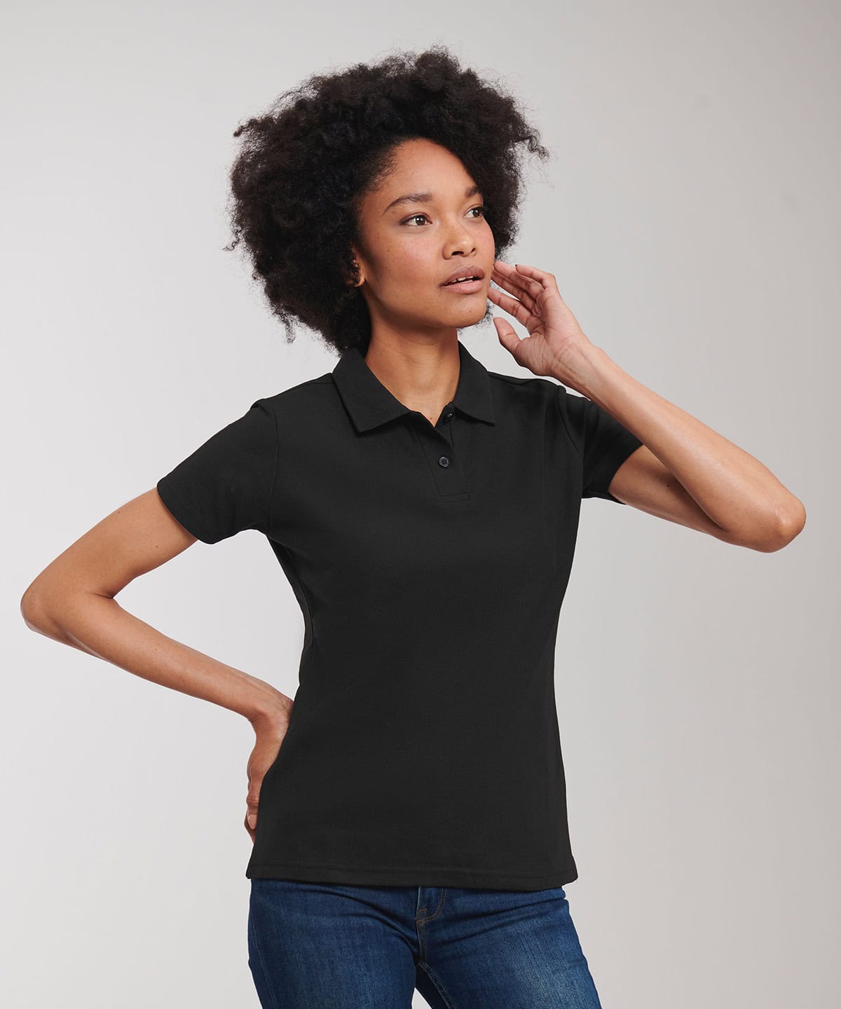 Polycotton ladies polo shirt with embroidery and printing options, perfect for casual or corporate w.