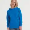 Bright blue kids varsity hoodie with comfortable fit, perfect for school and casual wear.