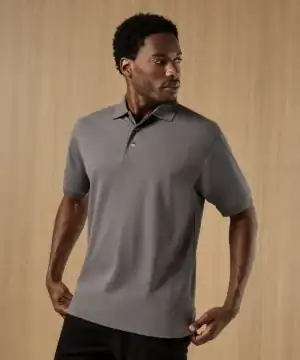 Men's grey classic fit polo shirt for workwear and uniforms.